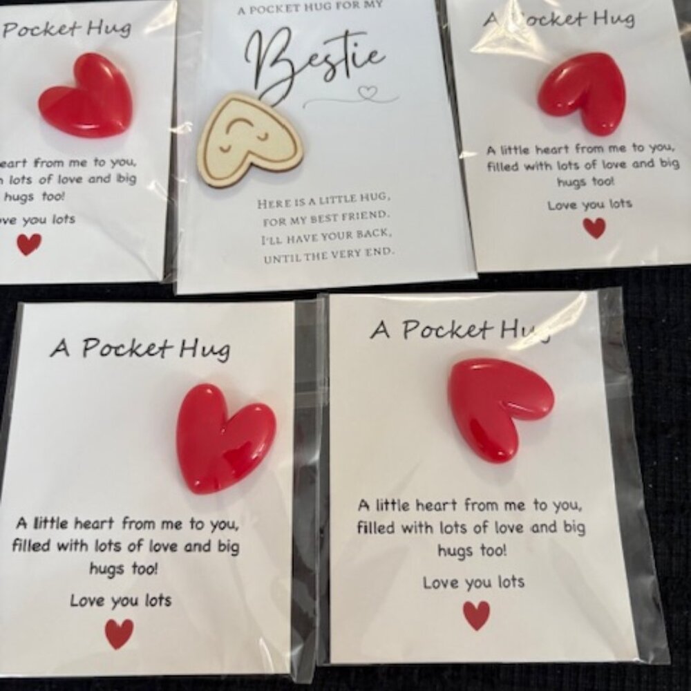 NEW SET OF 5 POCKET TAG HUGS.